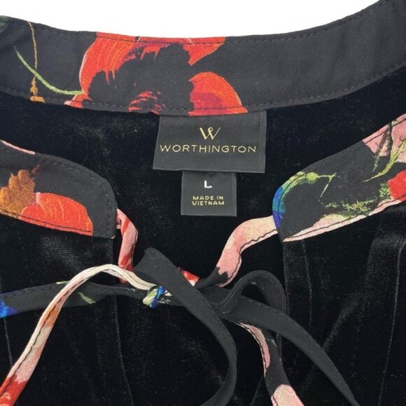 Worthington Floral Peplum Women's Blouse Size Large - Picture 4 of 6